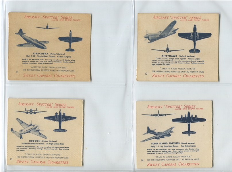 C271A Sweet Caporal Airplane Spotter Complete Set of (66) Plus Extras