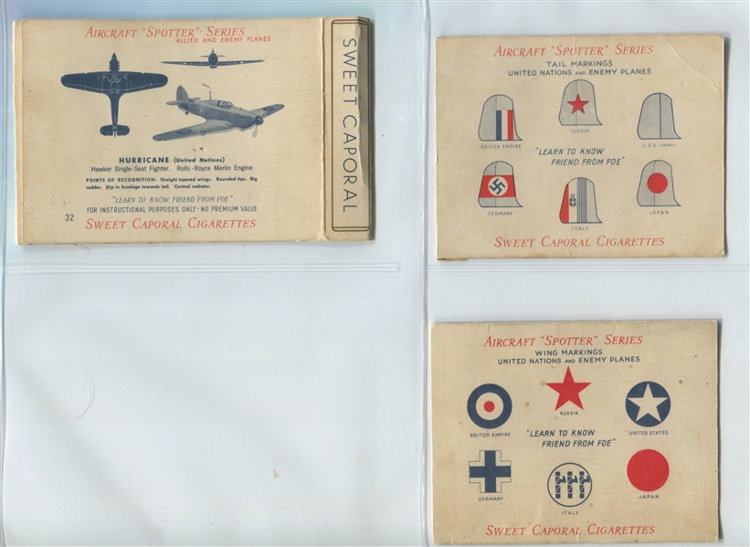 C271A Sweet Caporal Airplane Spotter Complete Set of (66) Plus Extras