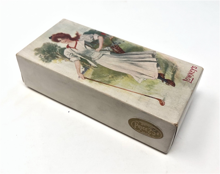 1905 Lowney's Chocolate College Girls-Golf Display Box like E230 Postcards