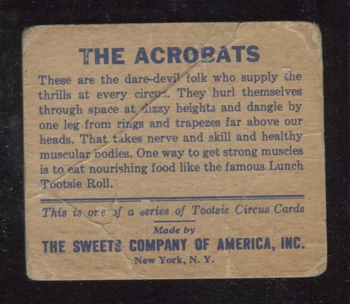 R152 Sweets Company of America Tootsie Circus Pair of Cards