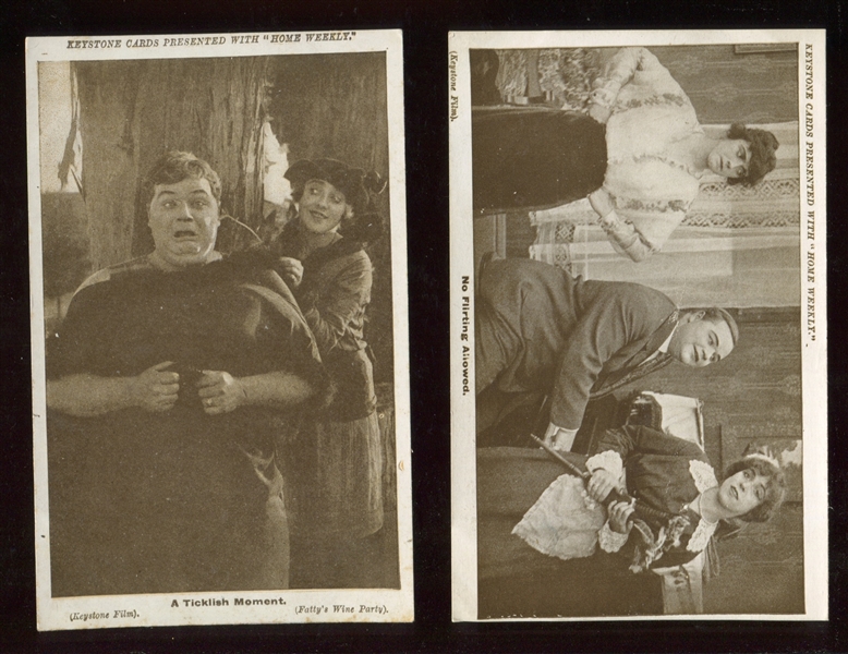 Home Weekly Magazine (UK) Pair of Keystone Cards - Fatty Arbuckle