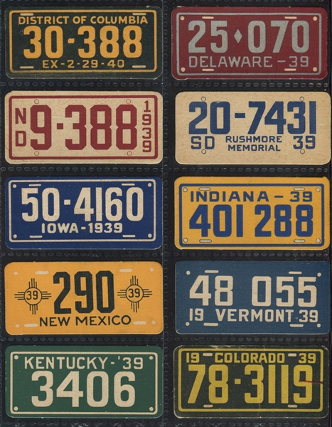 R19-4 Goudey License Plates Near Set (14/30)