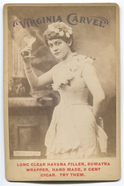 1880's Virginia Carvel Actress Tobacco Cabinet - Marie Jansen