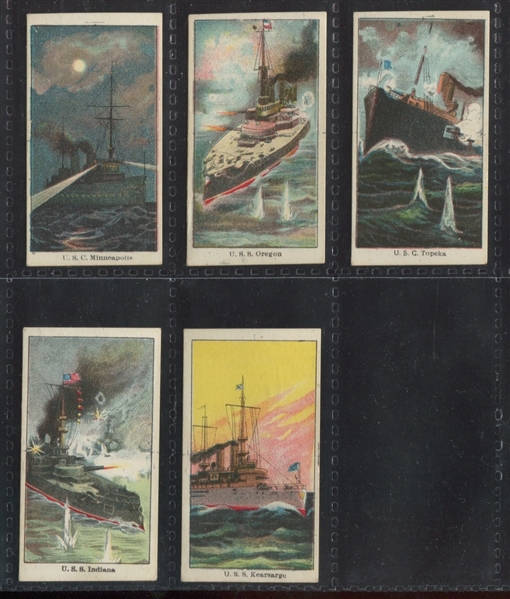 E8 American Caramel Battleships Lot of (5) Cards