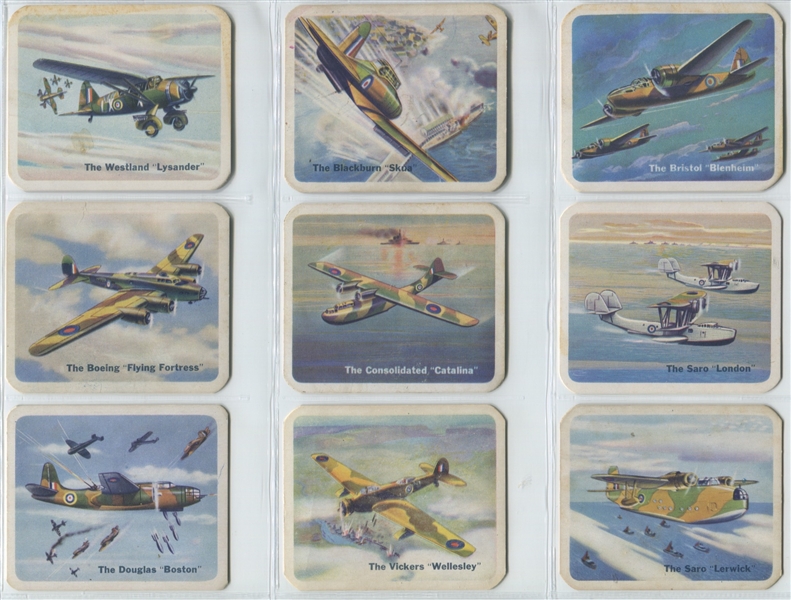 V407 Cracker Jack United Nations Battle Planes Lot of (39) Cards from all three backs