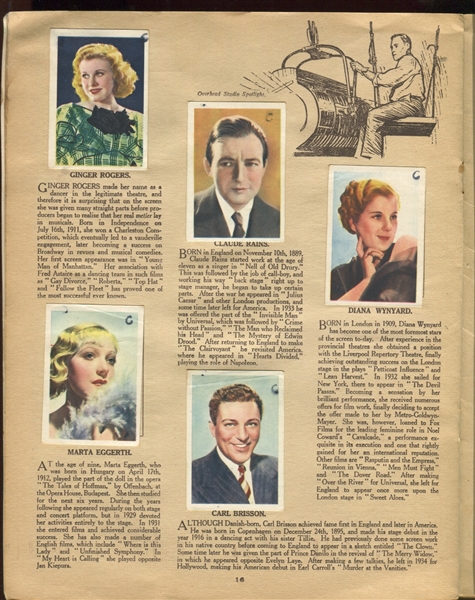 1936 Nestlé Ltd. Stars of the Silver Screen Complete Set (100) In Special Album - Featuring Shirley Temple and Clark Gable
