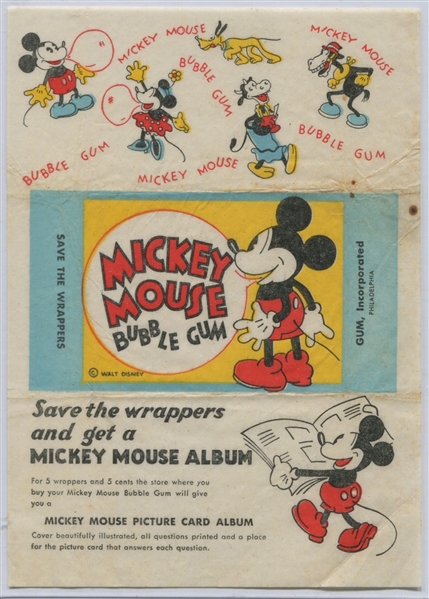 R89 Gum Inc Mickey Mouse Original Wax Pack Wrapper