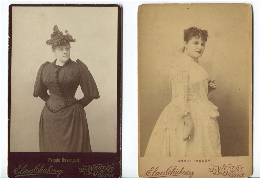Lot of (4) Named Actor and Actress Cabinet Cards from Chickering and Sarony