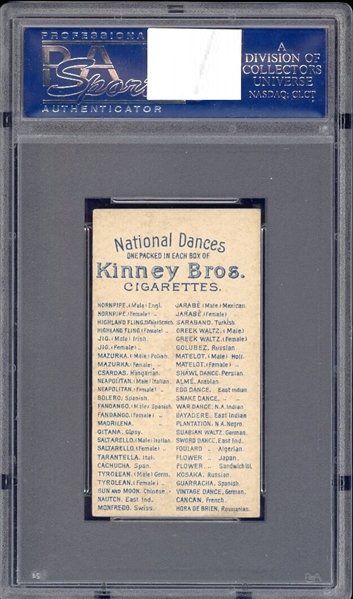 N225 Kinney Tobacco National Dances - Full Bleed Photos - Pair of PSA6 EM-MT Cards