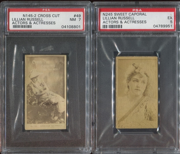 N145 and N245 Pair of Lillian Russell PSA-Graded Lot of (2) Cards