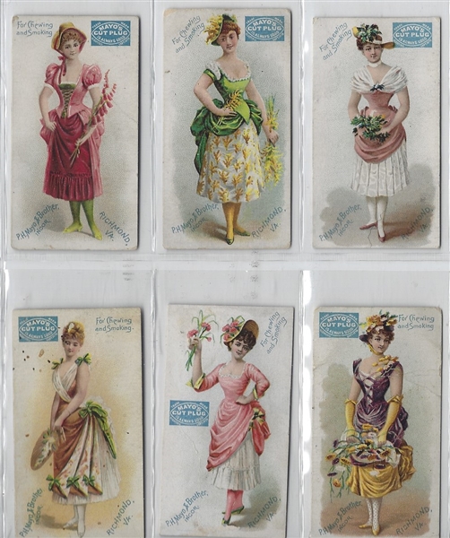 N304 Mayo Cut Plug Costumes and Flowers Lot of (6) Cards