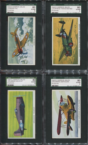 R10 Cameron Sales Airplanes Lot of (20) SGC-Graded Cards