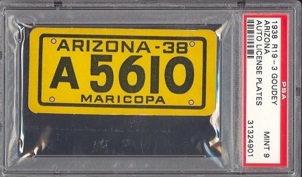 R19-3 Goudey License Plates 1938 Lot of (4) PSA9 Graded Cards
