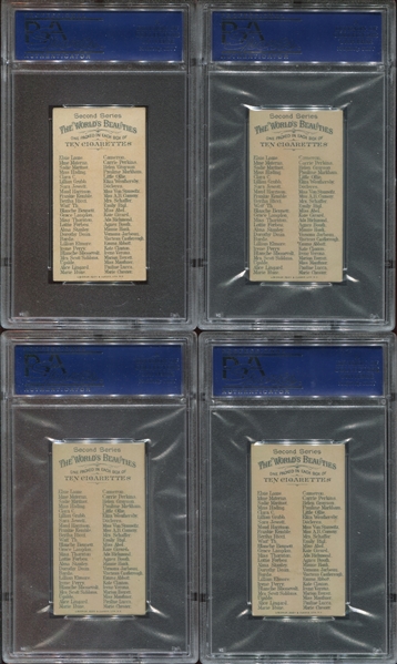 N27 Allen & Ginter World's Beauties Second Series Lot of (8) PSA6 EXMT Cards