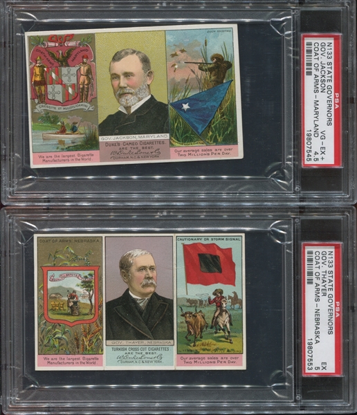 N133 Duke Tobacco Governors Lot of (6) PSA-Graded Cards