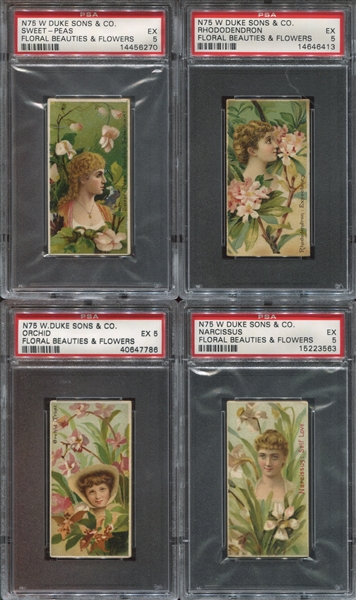 N75 Duke Tobacco Floral Beauties & Flowers Lot of (9) PSA5 EX Cards