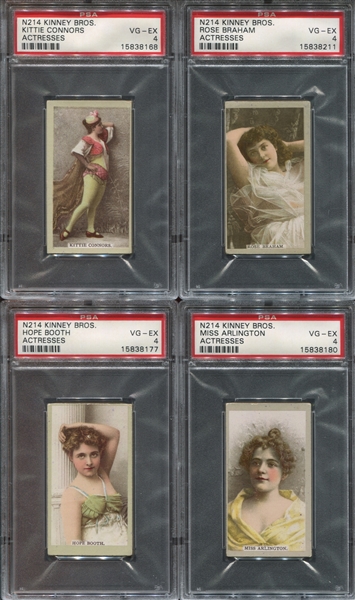N214 Kinney Tobacco Actresses Lot of (17) PSA4 VGEX Graded Cards