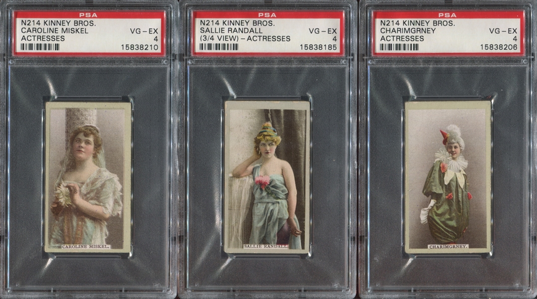N214 Kinney Tobacco Actresses Lot of (17) PSA4 VGEX Graded Cards