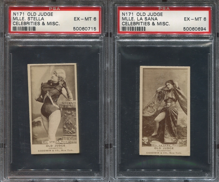 N171 Goodwin Old Judge Celebrities & Miscellaneous Lot of (3) PSA6 EXMT Cards