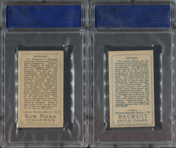 T113 Types of Nations High Grade Lot of (2) PSA7 Cards