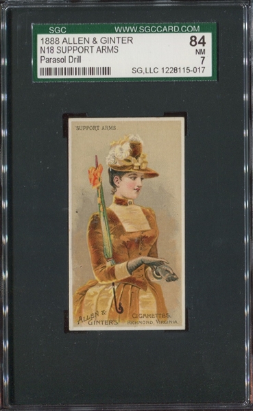 N18 Allen & Ginter Parasol Drill - Support Arms SGC84 NM7 High Grade Copy