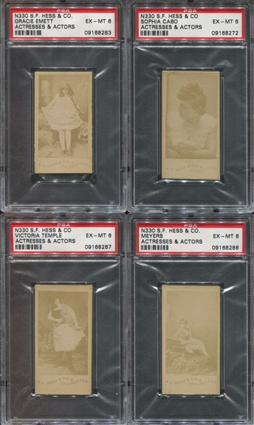 N332 S. F. Hess Athletes & Celebrities Lot of (11) PSA6 EXMT Cards 