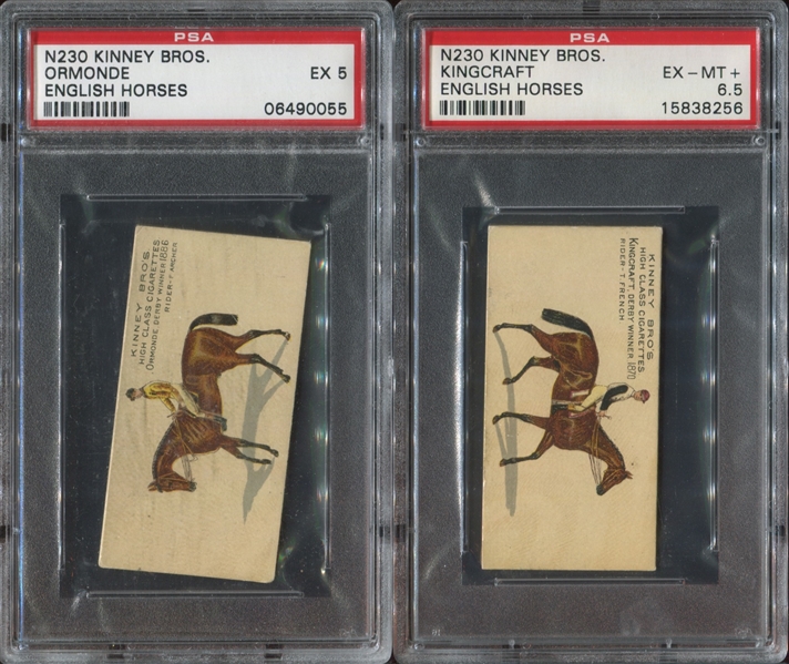 N230 Kinney Tobacco English Horses Lot of (2) PSA-Graded Cards