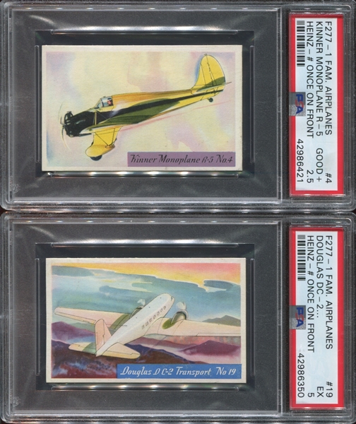 F277-1 Heinz Rice Flakes Airplanes Lot of (5) PSA-Graded Cards
