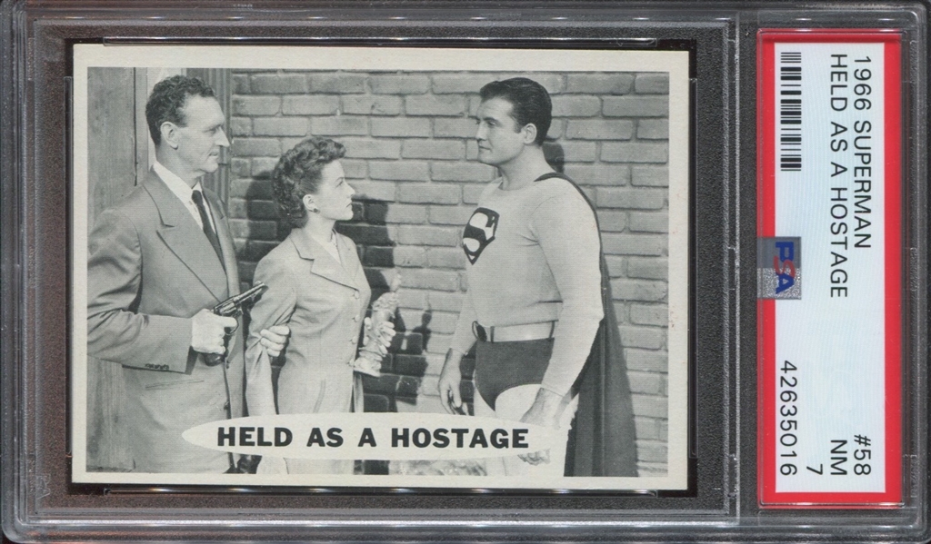 1966 Topps Superman #58 Held as a Hostage PSA7 NM