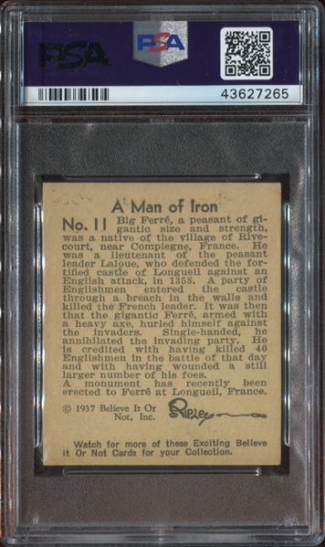 R21 Wolverine Gum Believe it or Not #11 A Man of Iron PSA4 VGEX