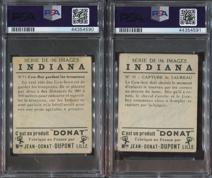 1930 Donat Indiana French Chocolate Lot of (2) Cow-Boy PSA-Graded Cards