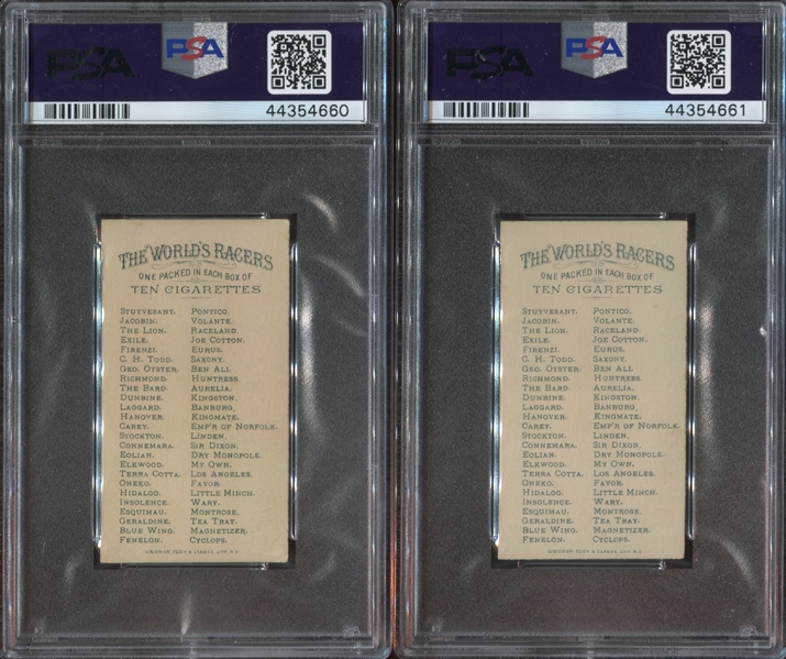 N32 Allen & Ginter World's Racers Lot of (2) PSA7 NM Cards