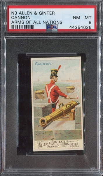 N3 Allen & Ginter Arms of All Nations Cannon PSA8 NMMT
