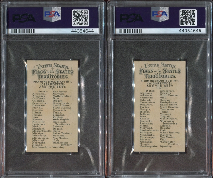 N11 Allen & Ginter Flags of States & Territories Lot of (2) PSA-Graded Cards
