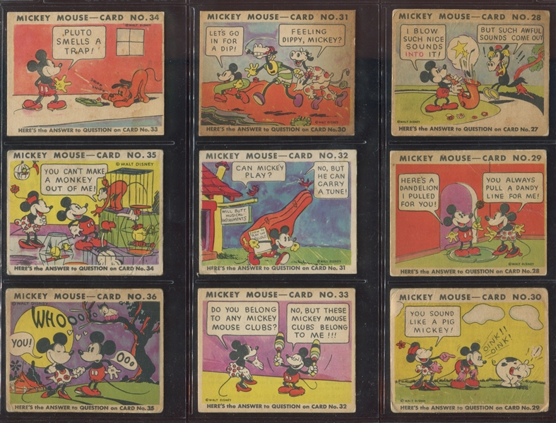 R89 Gum Inc Mickey Mouse Near Complete Set (85/96) Cards