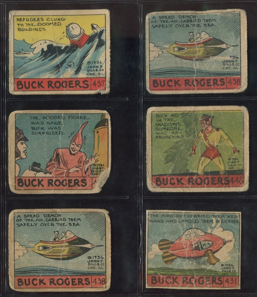 R28 Cartoon Adventures Buck Rogers Cards Lot of (6) Different Cards