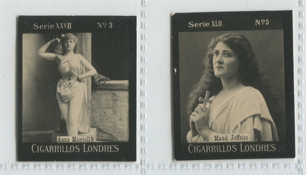 1900s Uruguayan-Issue Cigarrillos Londres Actresses Tobacco Cards Lot of (10) Different Cards