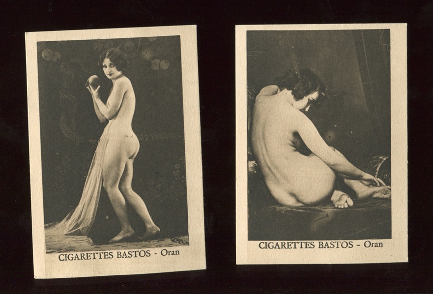 1900-05 Algerian-Issue Cigarettes Bastos/Oran Nudes Tobacco Cards Lot of (4) Different Cards