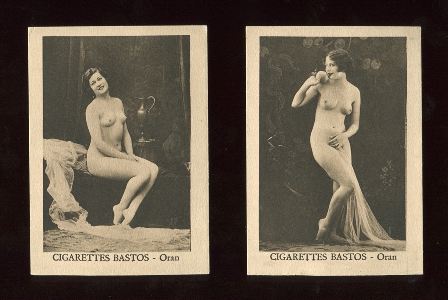 1900-05 Algerian-Issue Cigarettes Bastos/Oran Nudes Tobacco Cards Lot of (4) Different Cards