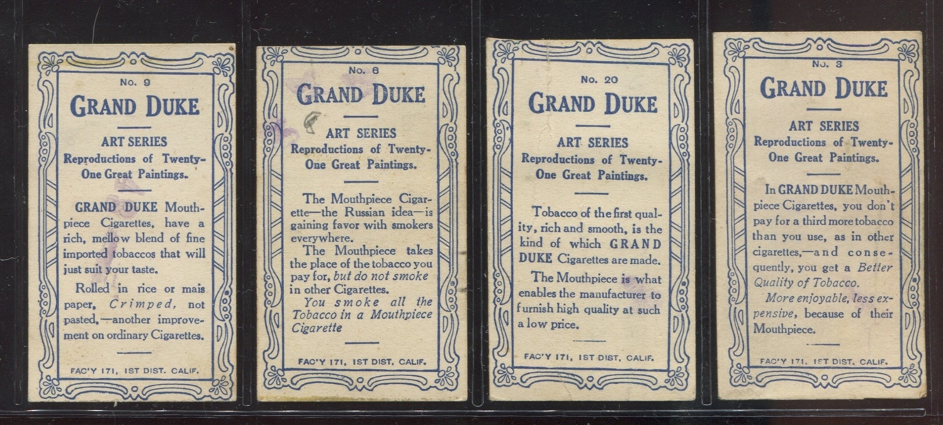 T34 Grand Duke Art Series and C243 Pretty Girls Lot of (20) Cards 