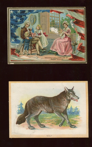 D15 Schulze's Baking Co Bread Card Animals and D-UNC George Washington Card