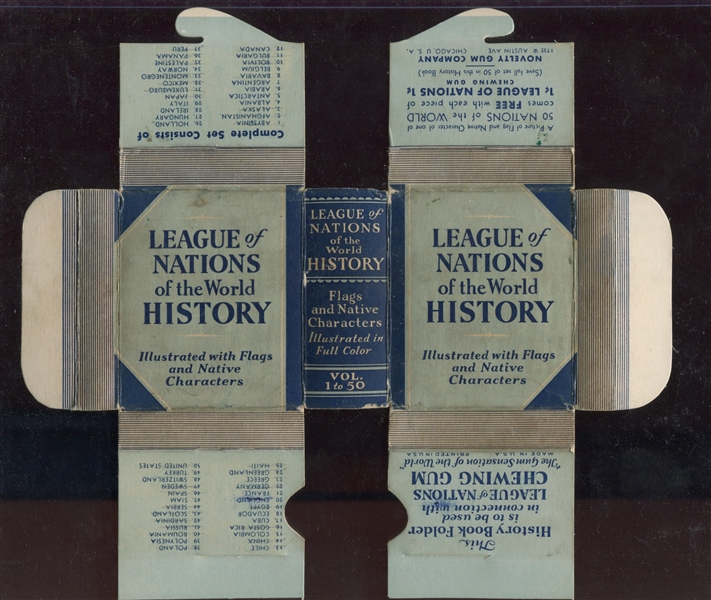 R80 Novelty Gum League of Nations Story Book Card Box