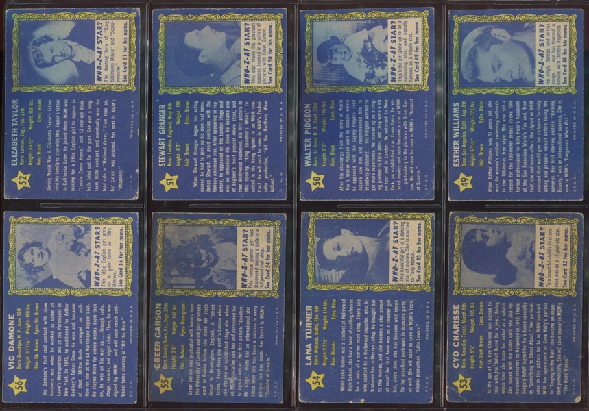 1953 Topps Who-Z-At Star Complete Set of (80) Cards