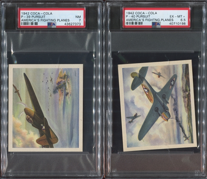 F213-5 Coca-Cola America's Fighting Planes Complete PSA-Graded Set of (20) Cards