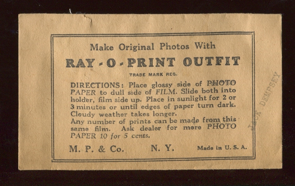 R199 Ray-O-Print Jack Dempsey Envelope
