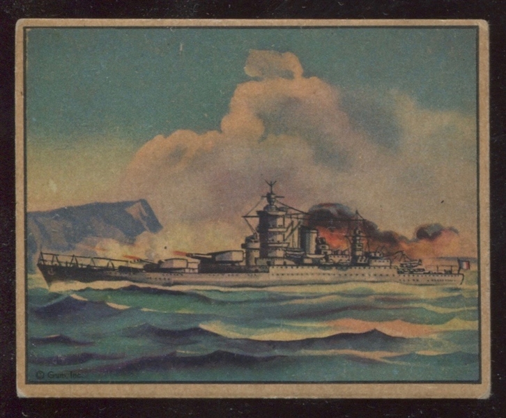 R173 Gum Inc World in Arms Gum Sample Card - Ships #2 - French Battleship Dunkerque
