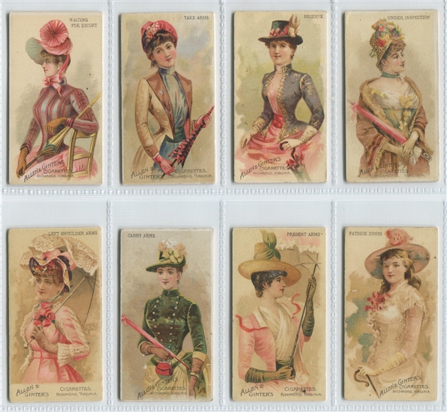 N18 Allen & Ginter Fans of the Period Lot of (8) Higher Grade Cards