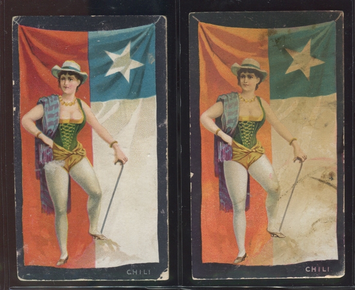 N109 Duke Honest Long Cut Flags and Costumes Lot of (8) Cards