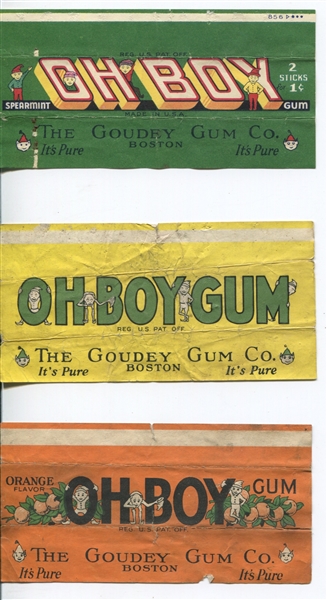 Lot of (6) Goudey Gum Wrappers from 1920's and 1930's
