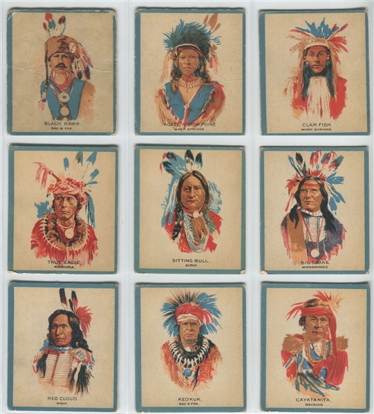 V254 Canadian Chewing Gum Indians Complete Set of (50) Cards - No Ad Version